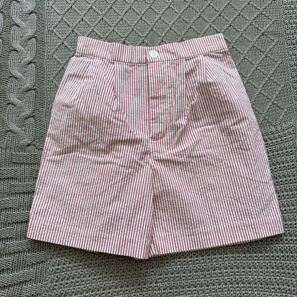 Little English Red & White Seersucker Shorts ~ 5